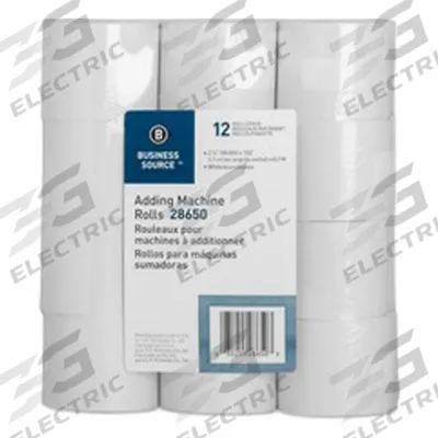 BUSINESS SOURCE Paper Roll: 2 1/4 in Wd, 150 ft Lg, White - Standard Adding Machine & Point-of-Sale Paper Rolls