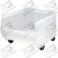 QUANTUM STORAGE SYSTEMS Mobile Bin: 23 7/8 in Overall Lg, 16 1/2 in x 11 in, Clear, Stacking Capable (MPN QUS964MOBCL). Key specifications — Mobility: Mobile; Material: Plastic; Brand: QUANTUM STORAGE SYSTEMS; Stackable: Stacking Capable.