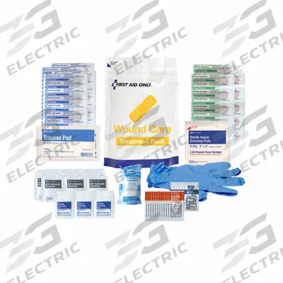 FIRST AID ONLY Wound Care Treatment Pack: 137 Components, Plastic, Bag, White, No Medication Included - Trauma Kit Refills