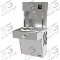 ELKAY Drinking Fountain with Bottle Filler: On-Wall, 38 13/16 in Ht, 18 in Dp, 18 5/8 in Overall Wd (MPN VRC8WSK). Key specifications — Housing Color: Gray; Brand: ELKAY; Vandal Resistant: Vandal Resistant; Housing Material: Stainless Steel; Refrigeration: Non-Refrigerated.