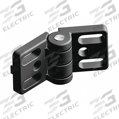 FATH INC. Hinge: 40 mm x 80 mm, 40 Series, For 8 mm Slot Wd, Black, Zinc, 8.3 mm Mounting Hole - Slotted Fixed Hinges