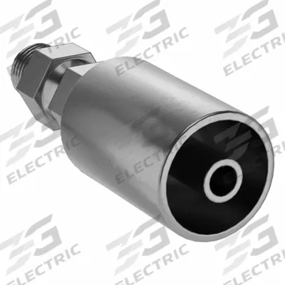 KURT Hydraulic Crimp Fitting: Carbon Steel, Straight, -6 For Hose Dash Size - Kurt Crimp Hydraulic Hose Fittings with NPT Connection