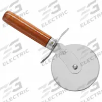 AMERICAN METALCRAFT Pizza Cutter Wheel: 1 Handles, Wood, 4 in Blade Dia, Brown (MPN PC7400)