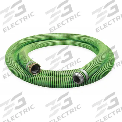 CONTINENTAL Water Suction and Discharge Hose: 3 in Hose Inside Dia., 43 psi, Black/Green - Thermoplastic Rubber Water Suction & Discharge Hose Assemblies with Polyethylene Helix Reinforcement