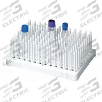 Tube Rack: 5 in Overall Wd, 2 1/8 in Overall Ht, 3 1/4 in Overall Lg, Polypropylene, White, Benchtop (MPN HS24312A). Key specifications — Material: Polypropylene; Mounting Location: Benchtop; Color: White; Product Type: Test Tube Rack; Total Holding Capacity: (96) Wells; Brand: HEATHROW SCIENTIFIC.
