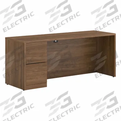HON Single Pedestal Desk: Pinnacle, 72 in Overall Wd, 24 in Overall Dp, Driftwood - Hon 10500 Series