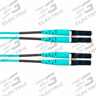 PANDUIT Fiber Patch Cord: Multi-Mode, 2 m Lg, LC End 1, LC End 2, Aqua, OFNR - Multi-Mode Fiber Optic Patch Cords