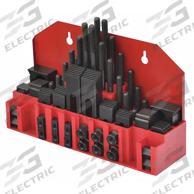 WESTWARD Machine Clamping Kit: For 3/8 in T-Slot, 5/16"-18 Stud - Wall-Mount Machine Clamping Kits