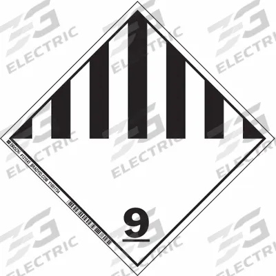 BRADY Container Label: 9 (Haz Material), 4 in x 4 in, 4 in Label Ht, 4 in Label Wd - Class 9: Miscellaneous Hazardous Materials