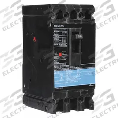 SIEMENS Molded Case Circuit Breaker: 90 A Amps, 10kA at 240V AC, Fixed, Load Side Lug, ABC, ED2 (MPN ED23B090). Key specifications — Phase Connection: ABC; Instantaneous Trip: Fixed; Terminal Connection: Load Side Lug; Series: ED2; Max. AIR Rating: 10kA at 240V AC.