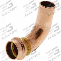 NIBCO Crimp Elbow Fitting: 90° Elbow, 2 in CTS x 2 in CTS x 2 in CTS x 2 in Pipe size, Copper (MPN 9059356HPC). Key specifications — Brand: NIBCO; Broad - Material for Bullet: Copper Or Bronze; Fitting Size: 2 in CTS x 2 in CTS x 2 in CTS x 2 in Pipe; Brand - Broad: NIBCO.