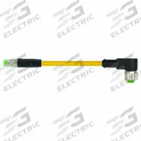 MURRELEKTRONIK Cordset: M8 Male Straight X M12 Female Straight, PVC, Yellow, 0.3 m Cable Lg (MPN 7000-88241-0100030). Key specifications — Cable Jacket Color: Yellow; IP Rating: IP67; Wire Size: 24 AWG; Brand: MURRELEKTRONIK.