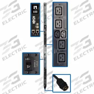 EATON TRIPP LITE PDU: Three-Phase, 208V AC, 18 Outlets, (12) C19/(6) C13 - Network-Enabled Monitored PDUs