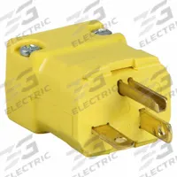 HUBBELL Straight Blade Plug: 5-20P, 125V AC, 20 A, 2 Pole, 3 Blade, Yellow (MPN HBL5364VY)