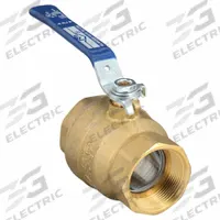 MILWAUKEE VALVE Manual Two-Way Ball Valve: 1 1/2 in, Brass, Straight, FNPT x FNPT, Two-Piece, Blue (MPN BA-475BMS 1-1/2). Key specifications — Brand: MILWAUKEE VALVE; Handle: Memory Stop Locking Lever.