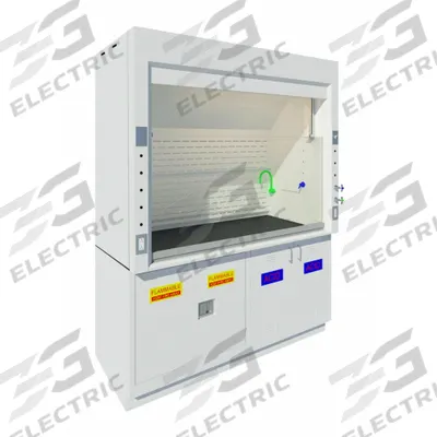 INSTOCK Fume Hood: 4 ft Overall Wd, 33 in Overall Dp, 380 CFM, Petal White, 120V AC - Light Duty Ducted Fume Hoods