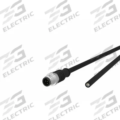 METZ CONNECT Sensor Cable: M12 Female Straight X Free End, 5 Pins, Black, PUR, 5 m Cable Lg - Single-Ended Cordsets with PUR Jacket for Twisting Applications