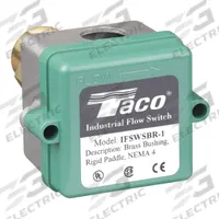 TACO Flow Switch: Paddle, 1 in For Pipe Size, Brass, 1 in NPT, 1 in Connection Size, NPT, SPDT (MPN IFSWSBR-1). Key specifications — Brand: TACO; Contact Rating (DC): 15A @125/250VAC; For Pipe Size: 1 in; Contact Rating (AC): 10 A @ 125/250V.