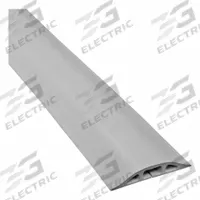 Cable protector: 1 Channels, 3 1/4 in Overall Wd, 9/16 in Overall Ht, 10 ft Lg, Rubber, Gray (MPN D-2-LP-10-GY). Key specifications — Color: Gray; Brand: ELECTRIDUCT.
