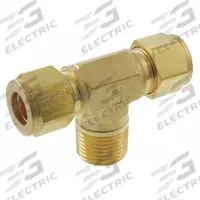 PARKER Compression Tee Fitting: 1/2 in OD x 1/2 in OD x 1/2 in Pipe Size, Brass (MPN 8MBT8N-B). Key specifications — Compatible Fitting Brands: Parker A-LOK; Brand: PARKER.