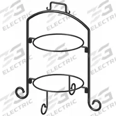 ITI Plate Stand: Black, Iron, 13 1/2 in Overall Wd, 17 1/4 in Overall Lg, 19 1/2 in Overall Ht (MPN WR-102). Key specifications — Brand: ITI; Color: Black; Product Type: 2 Tier Plate Stand; Material: Iron.