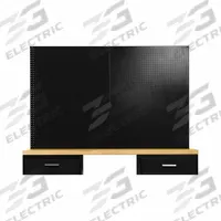 HALLOWELL Pegboard Panel: Round, 1/4 in Peg Hole Size, 45 in x 72 in x 1 in, Steel, Black (MPN FKWPB72ME). Key specifications — Material: Steel; Finish: Powder Coated; Peg Hole Shape: Round; Color: Black; Brand: HALLOWELL.