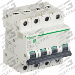 SCHNEIDER ELECTRIC IEC Supplementary Protector: 40 A Amps, 10kA at 240V AC, Screw Clamp, B (MPN M9F21440). Key specifications — Series: C60SP; DC Voltage Rating: Not Rated; Max. AIR Rating: 10kA at 240V AC; Terminal Connection: Screw Clamp; Brand: SCHNEIDER.