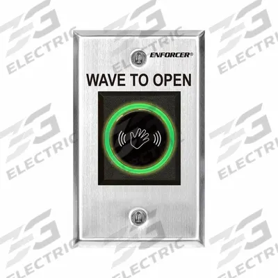 SECO-LARM Request to Exit Plate: 4 1/2 in Ht, 1 5/16 in Dp, 2 3/4 in Wd, Stainless Steel - Wave-to-Open Exit Devices