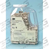 3M Twist-On Wire Connectors: Tan, Wire Sizes 22 AWG – 10 AWG, 600 V, 5,000, PK (MPN 412-BAG). Key specifications — Brand: 3M; Maximum Wire Combination: (1) 8 AWG with (1) 10 AWG; Manufacturer Part Number: 412-BAG; Minimum Wire Combination: (3) to (6) 22 AWG.
