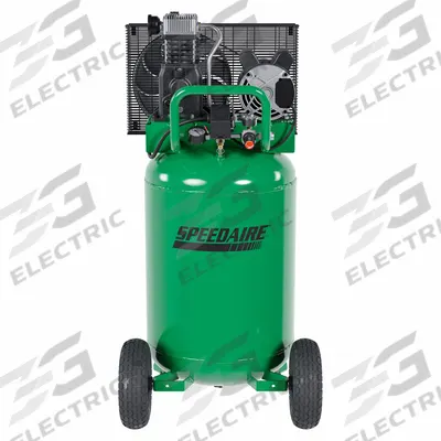 SPEEDAIRE Air Compressor: Splash Lubricated, 30 gal, Vertical, 2 hp, 6.2 cfm @ 90 psi - Wheeled Portable Electric Air Compressors