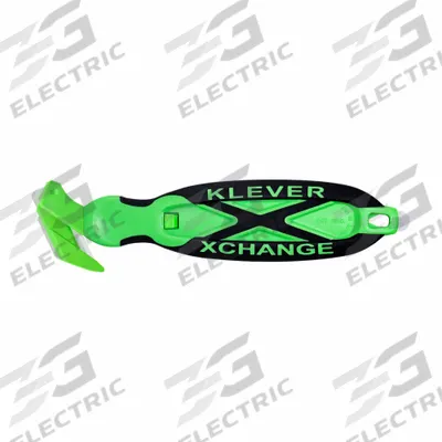 KLEVER Antimicrobial Safety Cutter: 7 in Overall Lg, Oval Handle, Rubberized, Steel - Single-Hook Safety Cutters