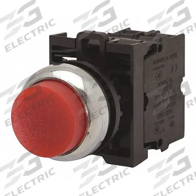 EATON Extended Push Button: Red, 22 mm Mounting Size, Non-Metallic - Illuminated Extended-Length Push-Button Operators