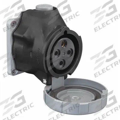 HUBBELL Pin and Sleeve Receptacle: Black, 600V AC, Three Phase, 30 A, 3 Pole, 4 Wire - Watertight Receptacles