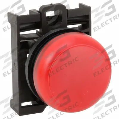 EATON Pilot Light Head: 22 mm Panel Mounting Hole Dia, Red, Smooth, LED - Pilot-Light Heads