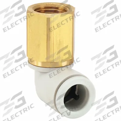 SMC Push-Fit Elbow Fitting: 10 mm OD x 1/4 in Pipe Size, Push-to-Connect x BSPT - Polybutylene & Brass Tube Fittings