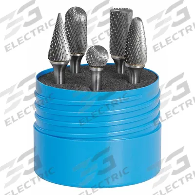 SGS PRO Carbide Bur Set: 1/4" Shank, Double Cut, 1/2" Head Dia - Double-Cut Carbide Bur Sets