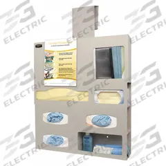 BOWMAN DISPENSERS Protection System: 23 3/8 in Overall Wd, 5 3/8 in Overall Dp, 7 Compartments (MPN BD602-0012). Key specifications — Material: Plastic; Color: Brown; Brand: BOWMAN DISPENSERS; Product Type: Protection System; Compatible Dispensing Product: Face Masks.