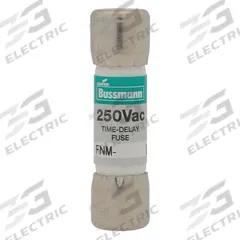 BUSSMANN Fuse: FNM Series, Midget, Time-Delay, 100 mA, 250 V AC, 13/32 in x 1 1/2 in, Non-Indicating (MPN FNM-1/10). Key specifications — Series: FNM; Brand: BUSSMANN.