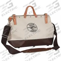 KLEIN TOOLS Tool Bag: 24 in W x 6 in D x 15 in H, Brown, Canvas, 17 Pockets, 17 Inside Pockets (MPN 5102-24SP). Key specifications — Color: Brown; Brand: KLEIN TOOLS; Material: Canvas.