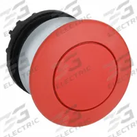 EATON Mushroom Head Push Button: Red, 22 mm Mounting Size, Non-Metallic, Momentary (MPN M22-DP-R). Key specifications — Brand: EATON; Action: Momentary; Series: M22; Push Button Material Type: Non-Metallic.
