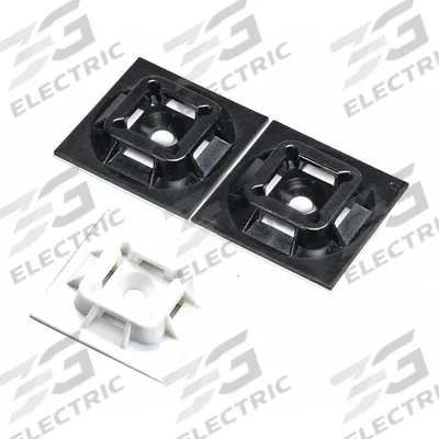 PANDUIT Cable Tie Mounting Base: 0.2 in Slot Wd, 0.06 in Slot Ht, White, 1 in Wd - Adhesive Mount Cable Tie Bases
