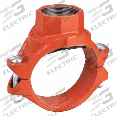 GRUVLOK Clamp Coupling: Clamp Tee, 4 in x 2 in x 2 in, Ductile Iron, EPDM Seal - Outlet Pipe Clamps