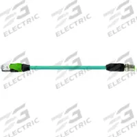 MURRELEKTRONIK Cordset: Cat6, M12 Male Straight x RJ45 Female Straight, 5 m Lg, TPE, Turquoise, X (MPN 7700-51551-S4X0500). Key specifications — Brand: MURRELEKTRONIK; Cable Jacket Color: Turquoise; End 2 Coding: X; Performance Category: Cat6.