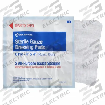 FIRST AID ONLY Gauze Pad: 4 in Dressing Lg, 4 in Dressing Wd, Gauze, Sterile - Gauze Pads