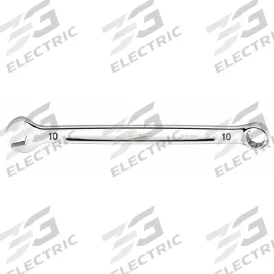 MILWAUKEE Combination Wrench: Chrome Vanadium Steel, Chrome, 10 mm Head Size - Metric 12-Point Combination Wrenches