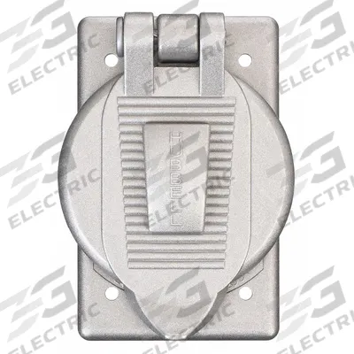 HUBBELL WIRING DEVICE-KELLEMS Weatherproof Cover: Cast Aluminum, Receptacles, 1 Gangs - Aluminum & Zinc Weatherproof Electrical Box Covers