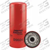 BALDWIN FILTERS Lube: B9604, 1 1/8"-16 Thread Size, 10 1/2 in Overall Ht, 4 1/4 in Outside Dia, Oil. Key specifications — Baldwin Interchange: B9604; Brand: BALDWIN FILTERS; Compatible Vehicle Make: Ariel; Includes: Integral Gasket; Media Material: Cellulose.
