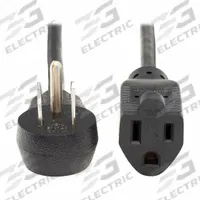 EATON TRIPP LITE Power Cord: 1 ft Lg, 3/16, 5-15P Plug, 5-15R Receptacle, SJT, PVC, 13 A Current (MPN P024-001-13A15D). Key specifications — Brand: EATON TRIPP LITE; Jacket Material: PVC.
