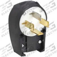 BRYANT Straight Blade Plug: 18-60P, 120/208V AC, 60 A, 4 Pole, 4 Blade, Black (MPN 8362ANPB)