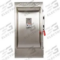 SIEMENS Safety Switch: Fusible, 200 A, Single Phase, 240V AC, 304 Stainless Steel, Indoor/Outdoor (MPN HF224S). Key specifications — Brand: SIEMENS.